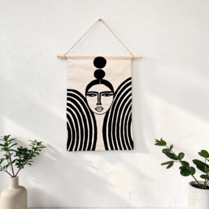 Serene Face Modern Wall Tapestry