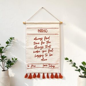 Memo Board Wall Tapestry with Tassels