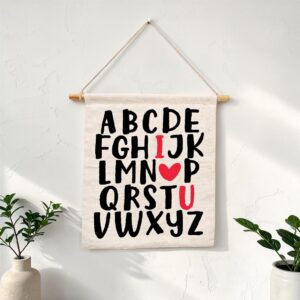 "I ❤️ U" Alphabet Wall Tapestry