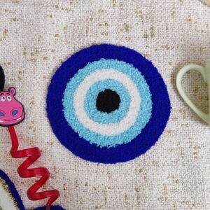 Turkish Evil Eye Handmade Mug Rug