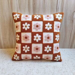 ALARA Rust Checkered Pillow Cover