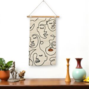 Echoes of Expression Line Art Wall Tapestry