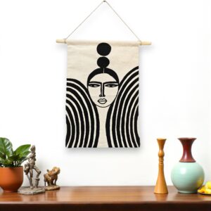 Serene Face Modern Wall Tapestry