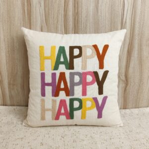 HAPPY Multicolor Pillow Cover