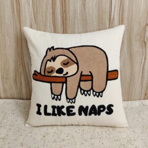 I LIKE NAPS Hand Embroidered Pillow Cover