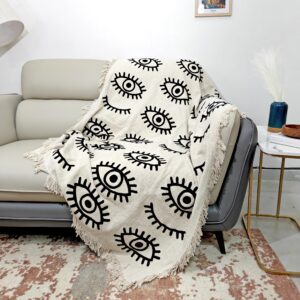 PATRA All Eyes Hand-Embroidered Cotton Throw
