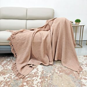 Soft Hues & Rich Texture Blush Pink Artisan Cotton Throw