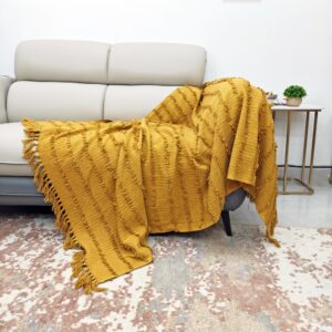Mustard Yellow Handwoven Cotton Throw