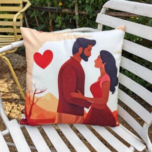 "Sunset Embrace" Romantic Couple - 16x16 Inch