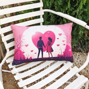 Heart Silhouette Printed Cushion – 12×20 Inch