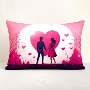Heart Silhouette Printed Cushion – 12×20 Inch