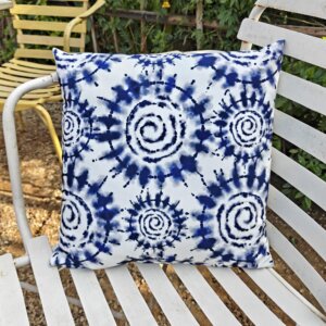 Indigo Sunburst Printed Cushion – 16x16 Inch