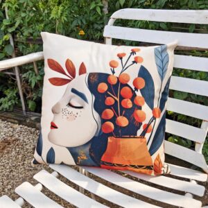 Silent Bloom Printed Cushion Cover