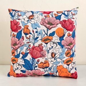 Floral Print Cushion Cover – Soft Multicolour Design